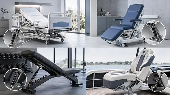 Gas Springs and Dampers for Health & Recreation Equipment