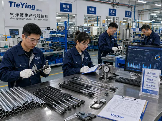 Gas spring production process control at TieYing factory