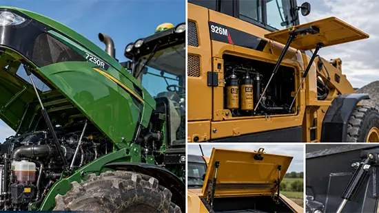 gas springs applications for engine covers panels and compartments