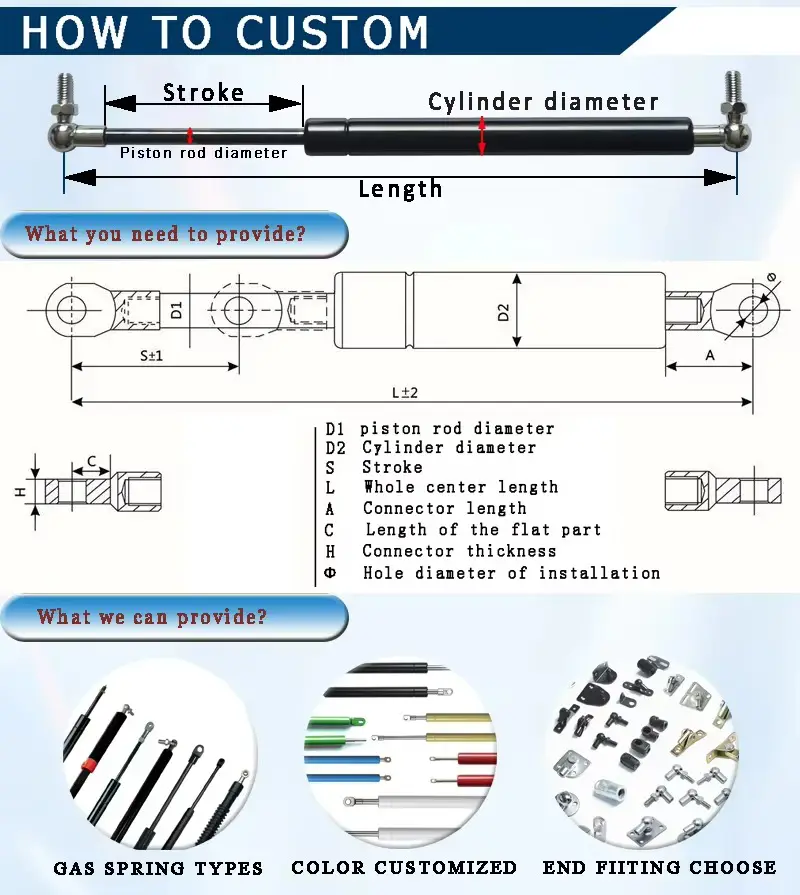how to custom gas springs