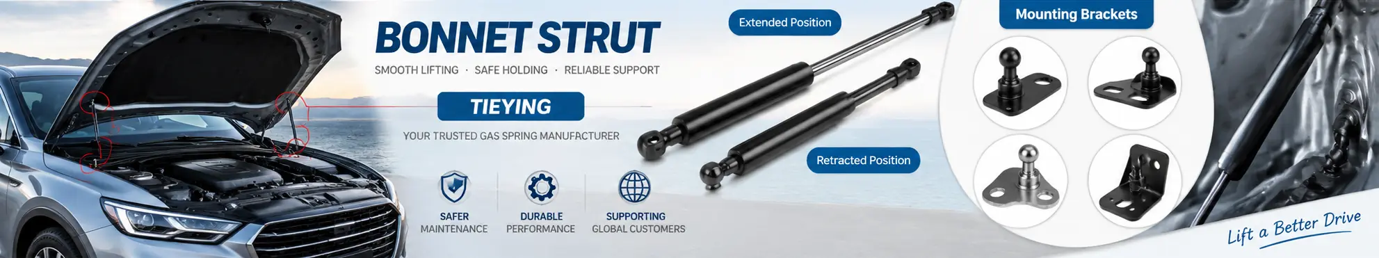 bonnet strut manufacturer tieying