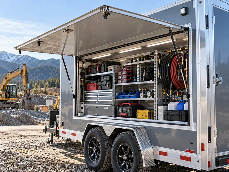 gas springs for Trailer and Mobile Service Storage